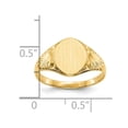 thumbnail image 4 of Auriga 10k Yellow Gold 10.0x7.5mm Closed Back Signet Ring for Women Size- 6, 4 of 6