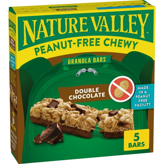 Nature Valley Peanut-Free Chewy Granola Bars, Double Chocolate, 5 Bars, 4.6 oz