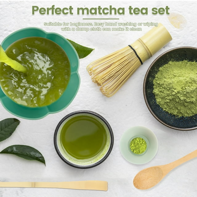 Grusce 6 Pcs Matcha Whisk Set Practical Matcha Kit with Whisk Holder Matcha Whisk Sifter Tea Scoop and Tea Spoon Japanese Matcha Tea Set for Matcha Making Matcha Tea Lovers
