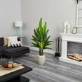 thumbnail image 2 of Nearly Natural 64" Travelers Palm Artificial Tree in Sand Colored Planter, Green, 2 of 3
