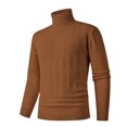 thumbnail image 4 of Men Turtleneck Cable Knit Sweater Long Sleeve Pullover Classic Fit Solid Color Top, 4 of 7