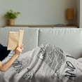 thumbnail image 3 of Mountain Soft Flannel Fleece Throw Blanket, Mountains are Calling and I Must Go Saying Snowy Challenging, Cozy Plush for Indoor and Outdoor Use, 60" x 80", Pale Tan White, by Ambesonne, 3 of 5
