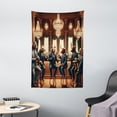 thumbnail image 2 of Ambesonne Animals in Suits Tapestry Wall Hanging, Wild Gentlemen, 40"x60", Redwood Petrol Blue, 2 of 3