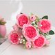thumbnail image 4 of Ramo de rosas artificiales para mujer, decoración del hogar, ramo de boda, rosa pegada a la pared., 4 of 4
