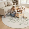 thumbnail image 2 of Small Round Rug 3Ft, Country Leaves Non-Slip Washable Circle Rugs Carpet, Vintage Farmhouse Botanical Rustic Indoor Outdoor Rug Floor Mats Throw Runner for Bedroom Living Room Bathroom, 2 of 8