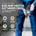 thumbnail image 2 of Master Mechanic 8.75 Amp 0.5” Mixer Drill w/ Rear & Side Soft Grip Handles, 2 of 7