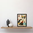 thumbnail image 4 of Artery8 Abstract Mid Century Modern Atomic Cat Lover For Living Room Artwork Framed Wall Art Print A4, 4 of 5