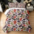 thumbnail image 2 of Manfei Retro Airplane Camo Bed Spread Queen, Vintage Plane Vehicle Queen Coverlet Set, Coyote Brown, 3 Pieces, 1 Quilt and 2 Pillowcases, 2 of 7