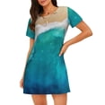 thumbnail image 1 of Fotbe Beach Bata de Dormir para Mujer con Estampado, Camisón de Algodón de Manga Corta, Ropa de Dormir Casual, 1 of 6