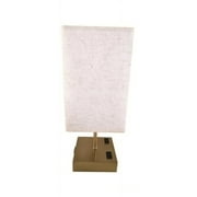 Lightingindoors Table Lamp with Touch Control (Square Base in Brush Brass Finish)