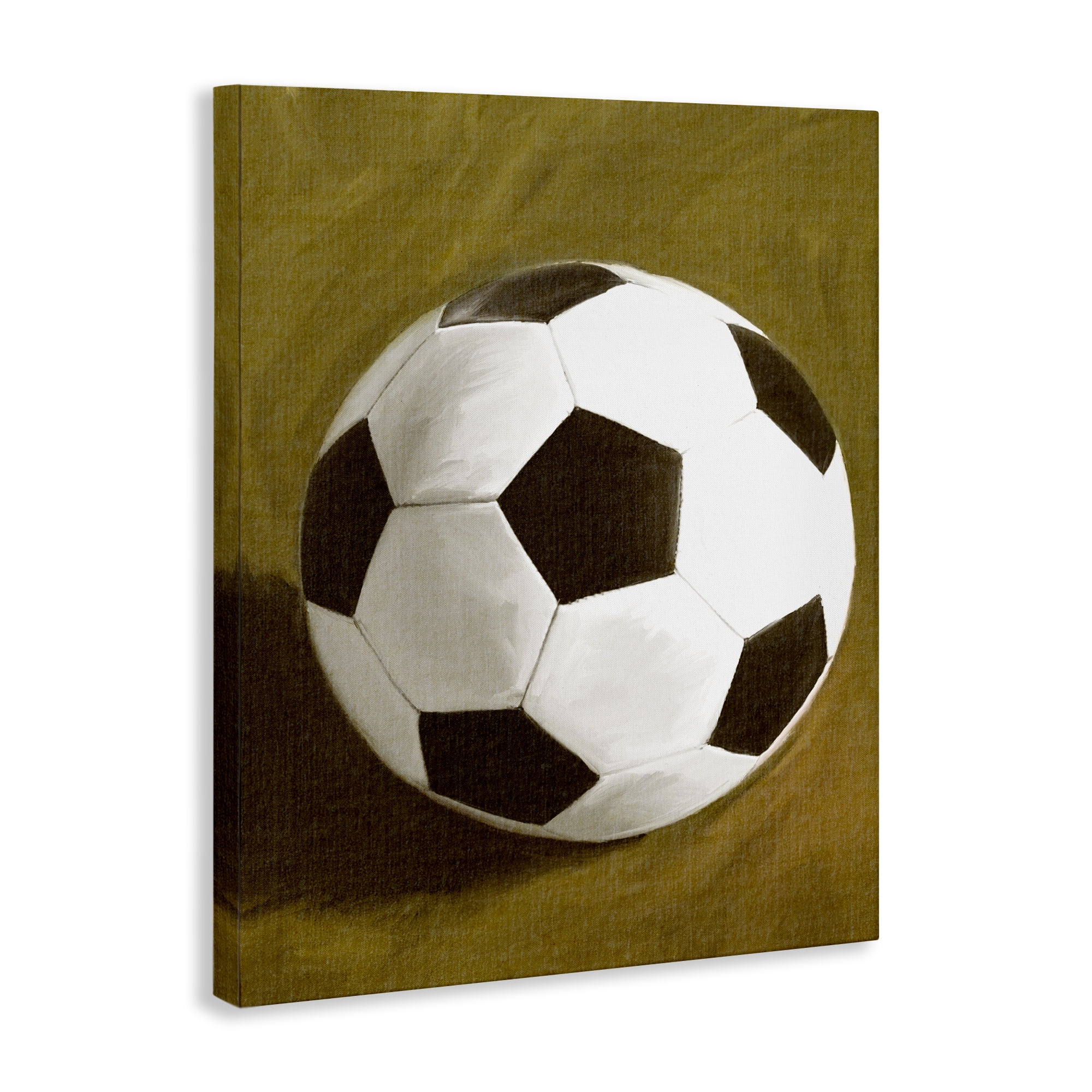 Stupell Industries Traditional Soccer Ball Sports Painting Wrapped Canvas Art Print Wall Art, 16 x 20