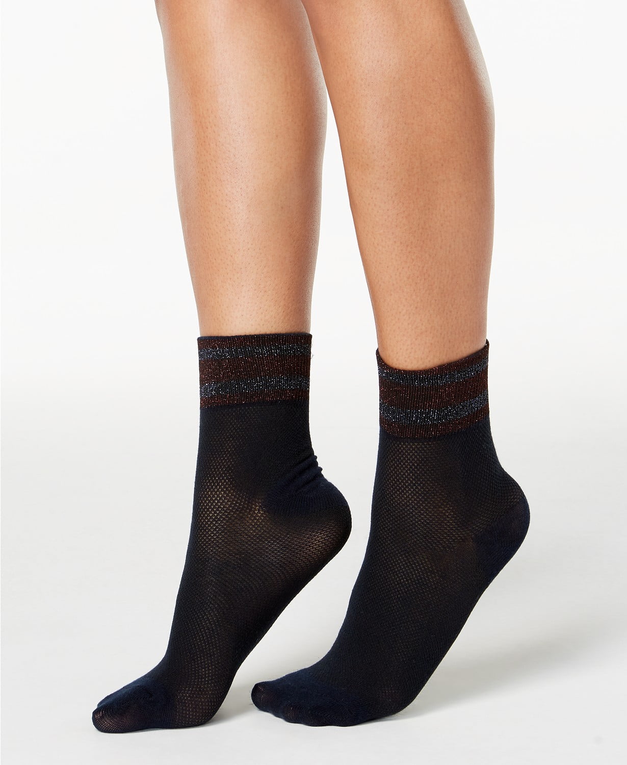 Photo 1 of INC International Concepts Women's Varsity-Stripe Socks (Navy, 9/11)