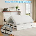 thumbnail image 6 of Puremind Queen Size Murphy Bed with Mattress, Murphy Cabinet Bed with Storage Drawer and Charging Ports for Bedroom/Office/Guest Room, White, 6 of 8