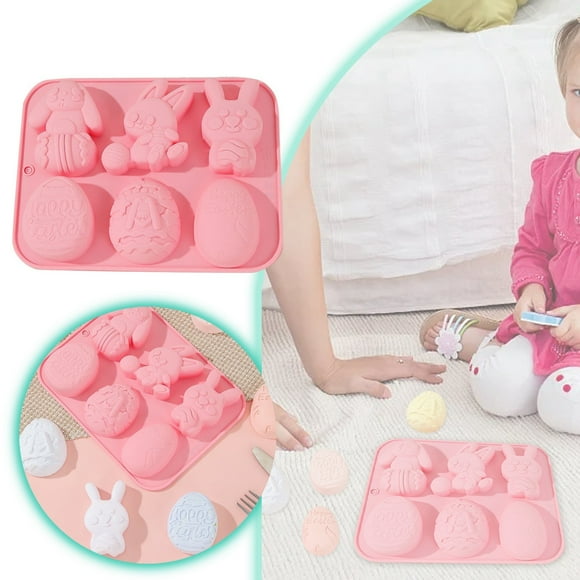 Binwennn 6 Piece Easter Bunny Chocolate Set For DIY Crafts Plaster And Aromatherapy Cake Making Penguin Cups for Adults Preschool Lunch Notes Metal Heart Workbench Cookies Sandwich Cutouts Small Roll
