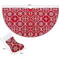 thumbnail image 2 of Christmas Tree Wrap Christmas Tree Wrap With Christmas Stocking Snowflake Christmas Tree Skirt Christmas Party Wrap(Red), 2 of 4