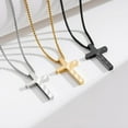 thumbnail image 5 of DORANA Black Cross Necklaces for Men Boys American Flag Pendant Chain Catholic Christian Religious Birthday Valentines Day Jewelry Gifts Teen Him Dad Boyfriend Husband Male Son Adults Kids Age Ideas, 5 of 5