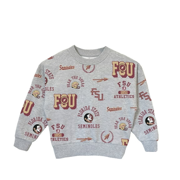 Girls Youth Gameday Couture Heather Gray Florida State Seminoles Always On Repeat Pullover Sweatshirt