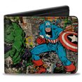 thumbnail image 1 of Avengers Portefeuille Rétro Groupe Pose Usée Bi-Fold, 1 of 3