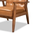 thumbnail image 6 of Bowery Hill Mid-Century Faux Leather/Wood Office Chair in Walnut Brown, 6 of 8