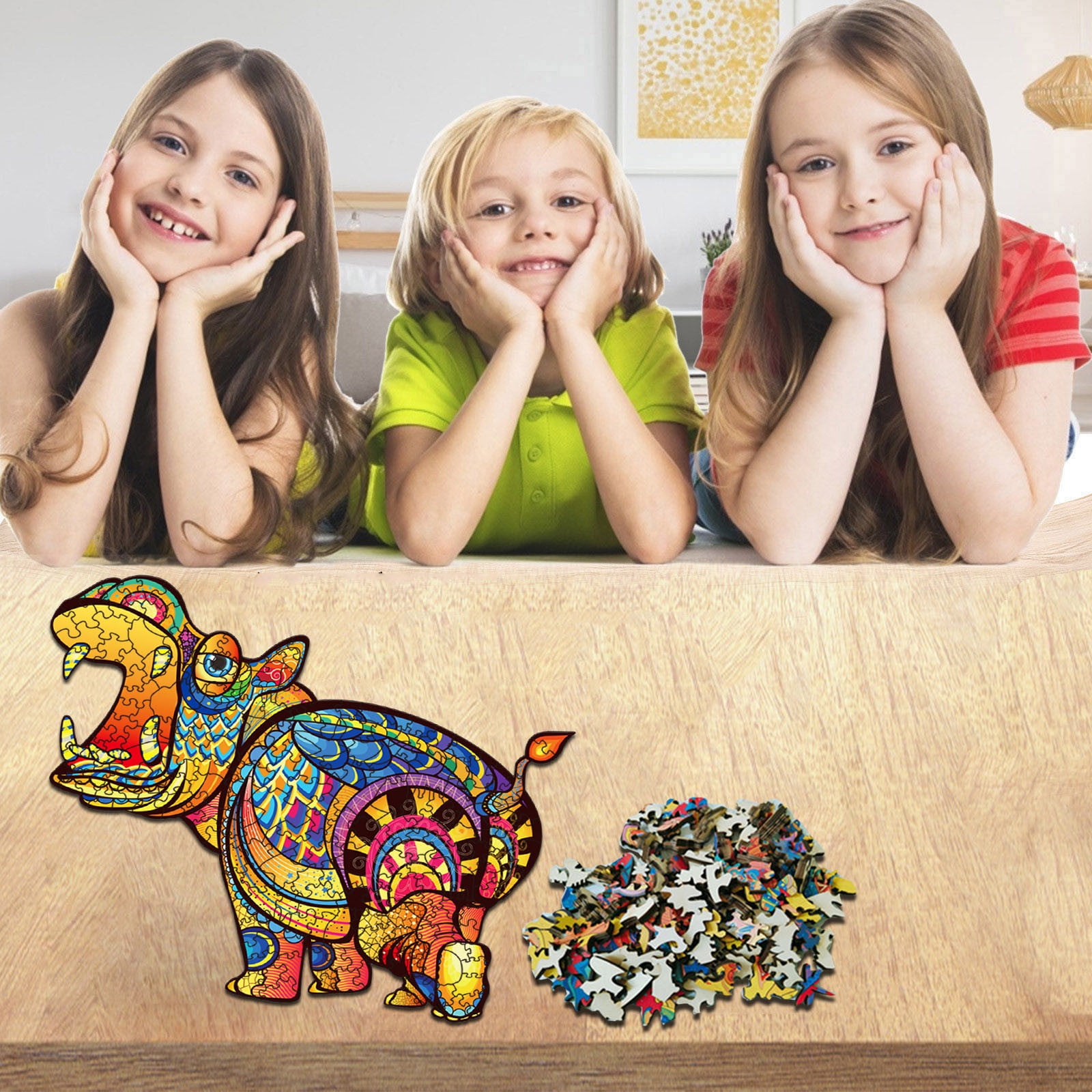 EGNMCR Wooden Puzzle Unique Shape Adults And Kids 200 Paper puzzle Birthday Gifts for Kids
