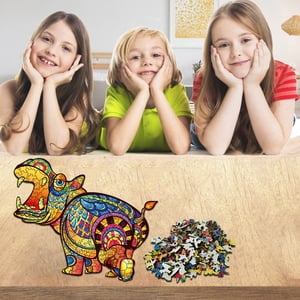 EGNMCR Puzzle en bois Forme unique Adultes et enfants 200 puzzle en papier Cadeaux d'anniversaire pour enfants