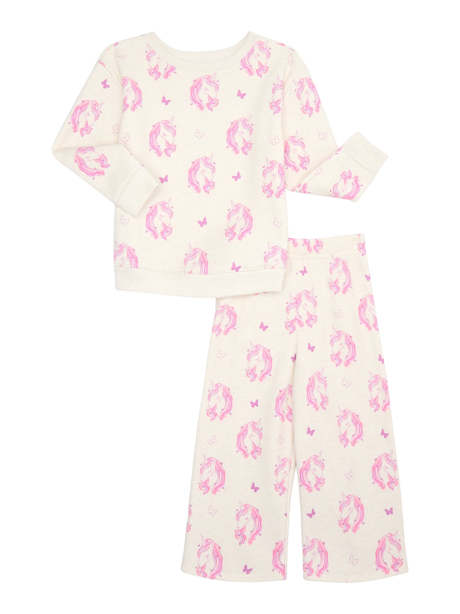 Garanimals Toddler Girls Fleece Sweatshirt and Pants Outfit Set, 4-Piece, Sizes 2T-5T
