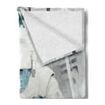 thumbnail image 2 of Outer Space Soft Flannel Fleece Throw Blanket, Astronaut Inside Spaceship Cosmic Journey Celestial World Universe Theme, Cozy Plush for Indoor and Outdoor Use, 60" x 80", White and Blue, by Ambesonne, 2 of 5