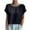 Black, variant on JSheng Summer Casual T-Shirt for Women Women's Solid Color Crew Neck Short Sleeve Fashion T-Shirt Top White XXL