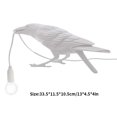 thumbnail image 4 of Aplique de pared para el hogar Lámpara de pared de pájaro de resina Sala de estar Lámpara de enchufe E14, Pájaro sentado, Blanco, Enchufe de EE. UU., Luz de escritorio Yuarrent HA003392-16B, 4 of 7