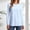 Light Blue, variant on Tshirt Women Crewneck Long Sleeve Striped Tee Elegant Casual Womens Blouse Light Blue L