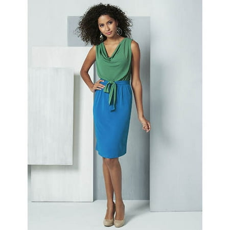 K. Jordan Women's Drape Front Color Block Dress In Blue/Green -