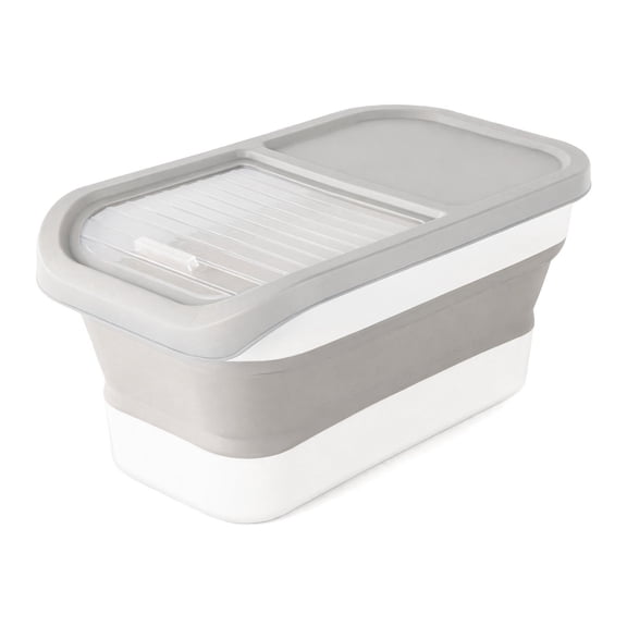 Dog Food Storage Container, Collapsible Airtight Pet Food Bin, 14 to 15L Dry Food Box