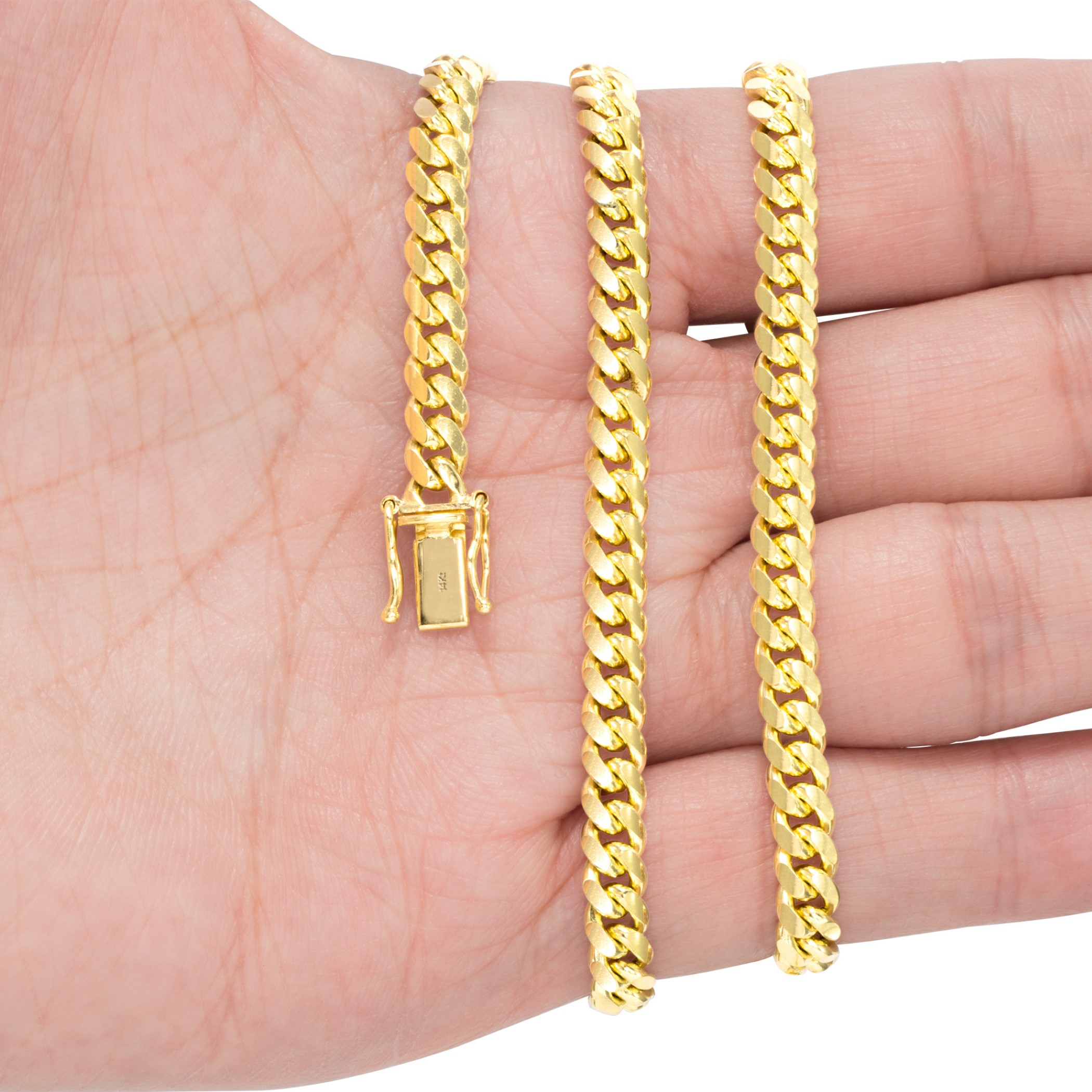 Nuragold 14k Yellow Gold 5mm Solid Miami Cuban Link Chain Pendant Necklace, Mens Jewelry Box Clasp 16" - 30" - image 4 of 11