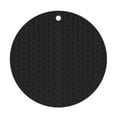 thumbnail image 4 of enqiretly Isolation Set de Table en Silicone Coussin Résistant à la Chaleur Coussin Plat, Noir, Rond, 4 of 6