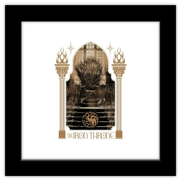 Gallery Pops House of the Dragon: Season 2 - The Iron Throne Wall Art, Black Framed Version, 12" x 12"