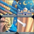thumbnail image 4 of Golden Calligraphy Ramadan Banner Blue Night Sky Islamic Backdrop Ornate Crescent Moon Illuminated Lanterns Mosque Scene Display for Ramadan Celebration Family Gathering Religious Ceremony, 4 of 9