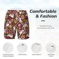 thumbnail image 6 of Picia Flower Bunny pattern Mens Swim Trunks with Compression Liner Stretch Beach Shorts Quick Dry with Zipper Pockets No-Chafing Board Shorts-3X-Large, 6 of 9