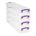thumbnail image 2 of predolo 4-Piece Storage Box Set: Transparent Design, Stackable, Lockable, Multi-purpose, Purple, 2 of 8