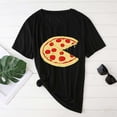 thumbnail image 6 of ZCFZJW Funny Pizza and Slice Print Matching T-Shirts for Her Him Short Sleeve Women Men Casual Round Neck Couple Shirts Loose Valentine's Tops Beach Hawaiian Blouse Black Men-XL, 6 of 6