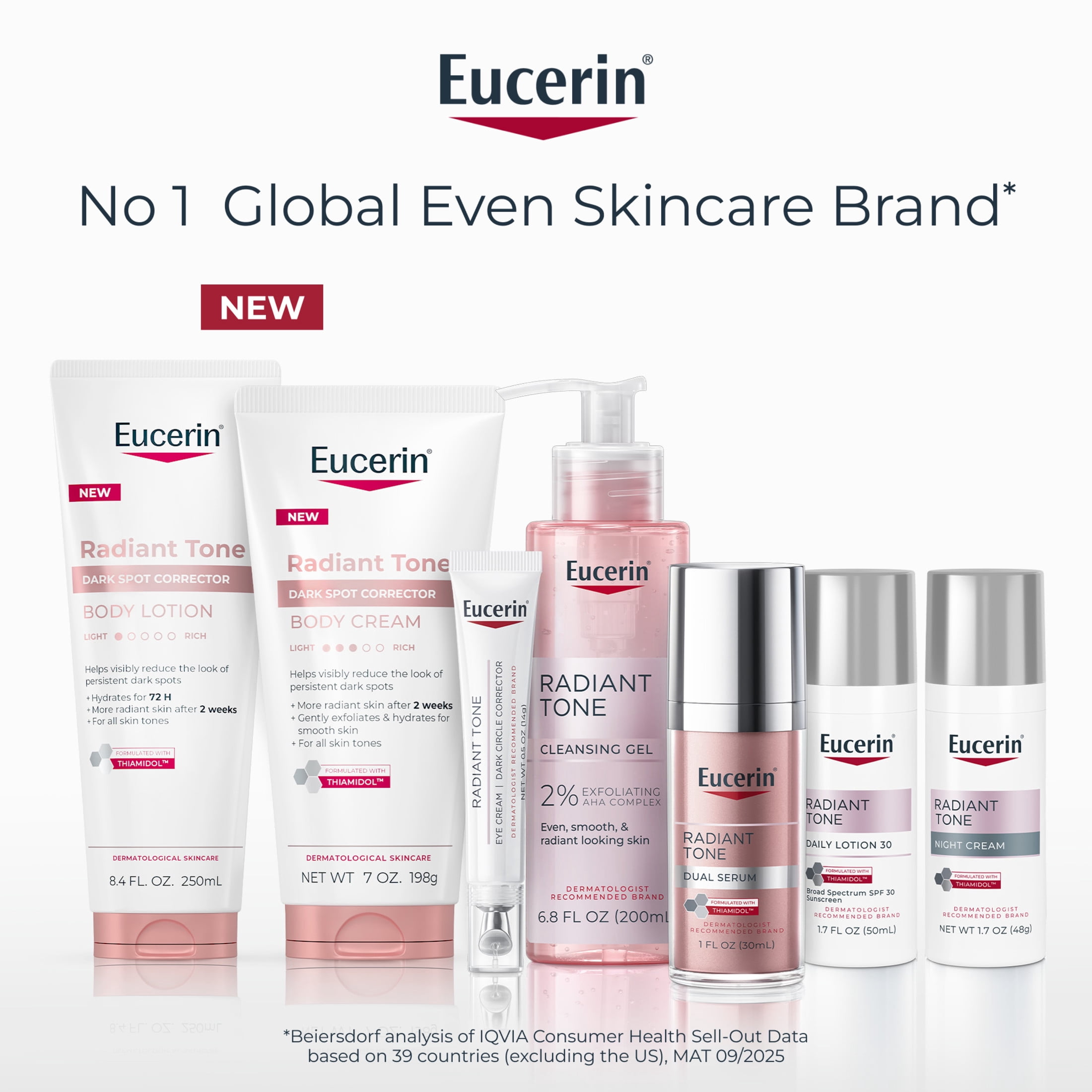 Eucerin Radiant Tone Dark Spot Corrector Body Cream, 7 oz Tube
