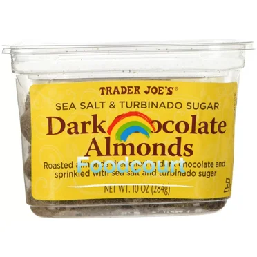 Sea Salt & Turbinado Sugar Dark Chocolate Almonds 10 oz