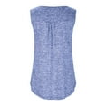 thumbnail image 4 of Birdeem Mode Décontractée pour Femmes Col Rond Dentelle Sans Manches Boutons Hauts Blouse T-Shirt, 4 of 6