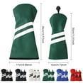 thumbnail image 3 of facefd 3Pcs/Set Leather Wear-resistant Double Stripe Golf Club Head Cover with Tag Adjustable Rotating Number Plate Wood Protector Red, 3 of 5