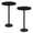 Black, variant on 2 Pack Small Round Side Table, Pedestal Table with Marble Base for Small Spaces, Drink Table, Martini Table for Sofa Couch Chair Patio, Rustic Brown