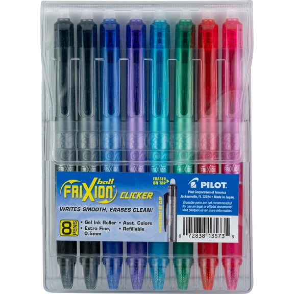 Pilot FriXion Clicker Erasable Gel Ink Pens, Extra Fine Point (0.5 mm)