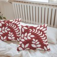 thumbnail image 6 of Throw Pillow Covers 24x24 Inch Set of 2, Burgundy Leaves Waterproof Outdoor Pillow Covers, Farmhouse Botanical Branch Vintage Modern Decorative Cushion Pillowcases for Couch, Sofa, Bed, Garden, Patio, 6 of 9