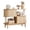 Beige, variant on YOCWO 42.51" Oval Sideboard Buffet Cabinet with Tambour Sliding Door,Oval Curved Fluted Sideboard with Open Shelf, Buffet Storage Cabinet for Dining Room Living Room Entryway, Walnut