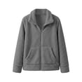 thumbnail image 4 of JOANKDMI Fuzzy Fleece Jacket for Women Full Zip Sherpa Coat Casual Stand Collar Long Sleeve Winter Warm Outerwear with Pockets Cozy Fluffy Tops for Fall Cold Weather, 4 of 5