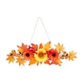 thumbnail image 2 of Fall Wall Hanging Decor, Halloween Thanksgiving Floral Pendant, Artificial Pumpkin Sunflower Maple Leaf Decoration, Door Entrance Hanging Ornament, Autumn Home Decor, 2 of 6