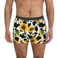 thumbnail image 1 of Balery Cute Cow Print Sunflower D Calzoncillos bóxer para hombre, ropa interior de algodón suave y transpirable con cinturilla de nailon-X-Large, 1 of 5